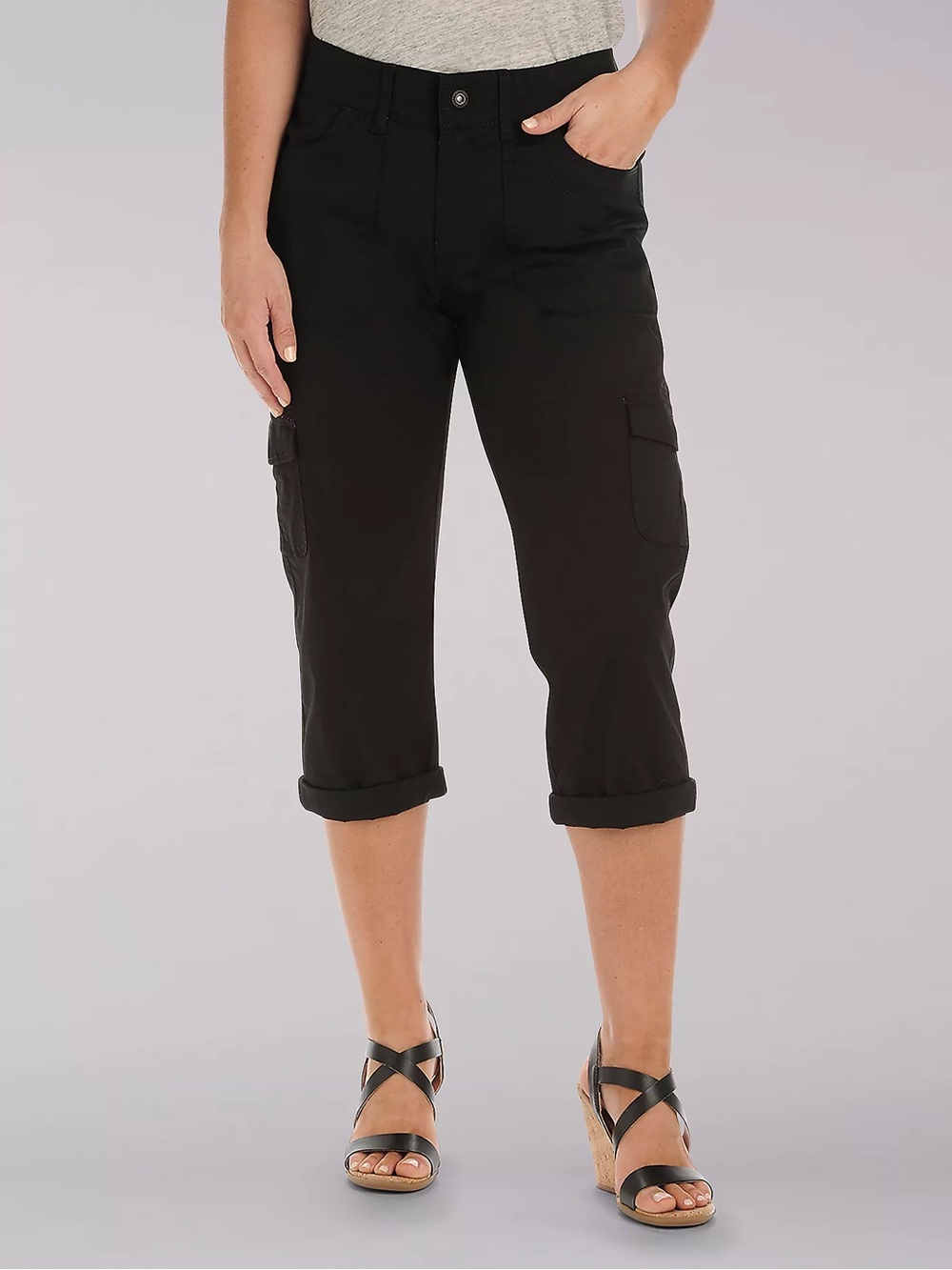Lee Women's Black Austyn Cargo Capri Pant
